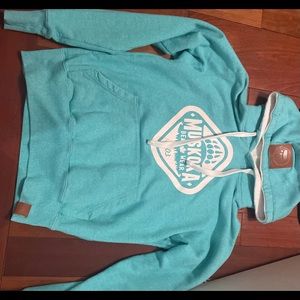 Muskoka bear wear teal hoodie